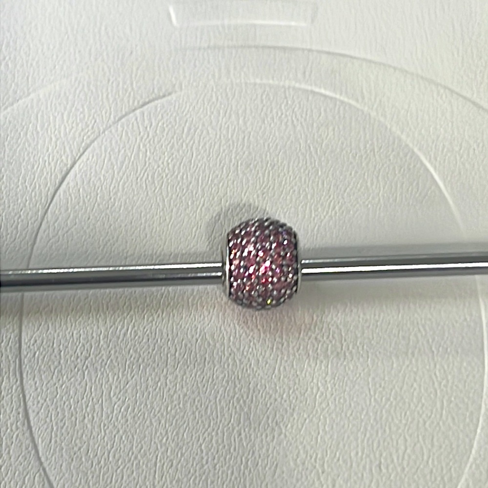 Retired Pandora pink CZ charm